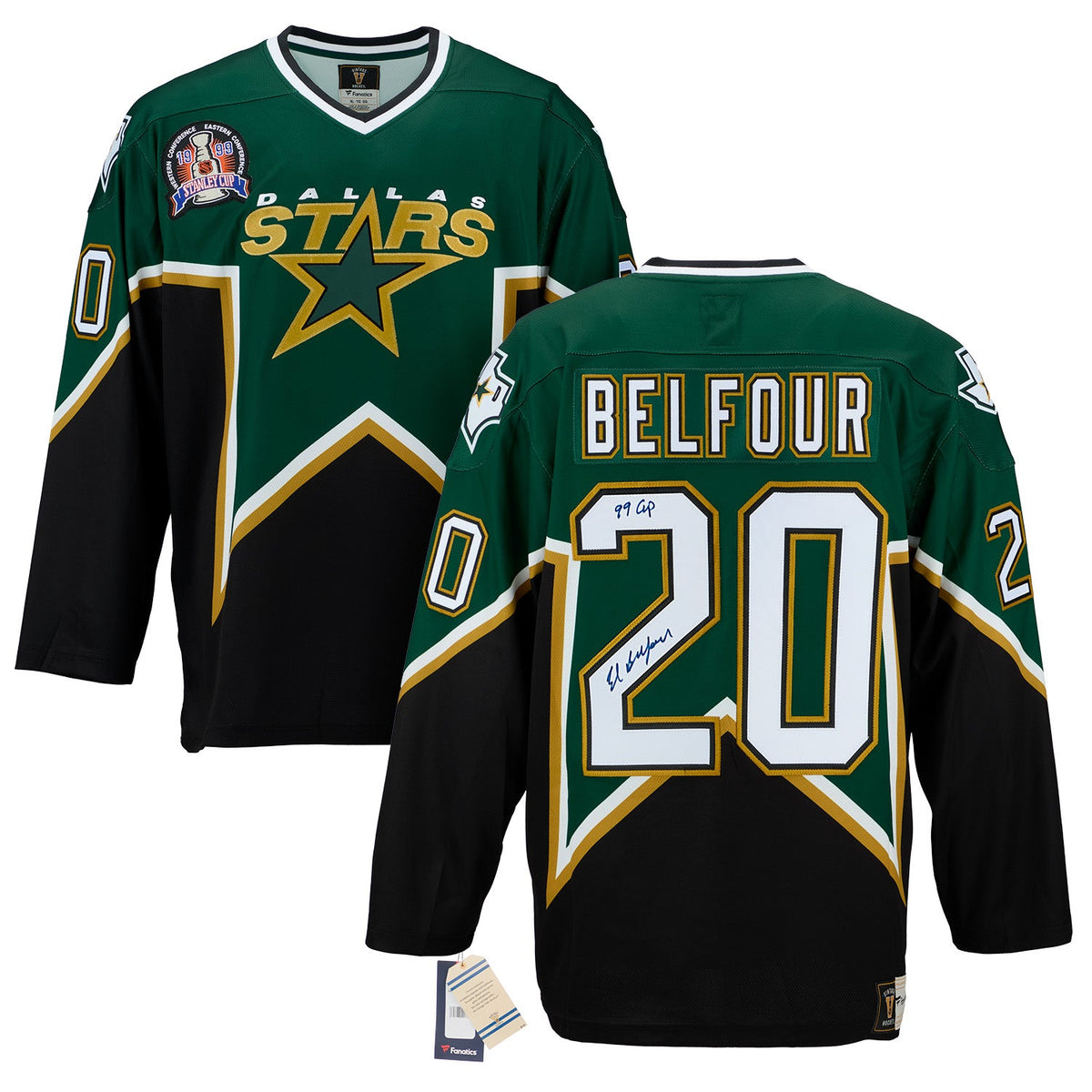 Ed Belfour Dallas Stars Signed & Inscribed 1999 Stanley Cup Fanatics Jersey product image 3, provided for visual reference