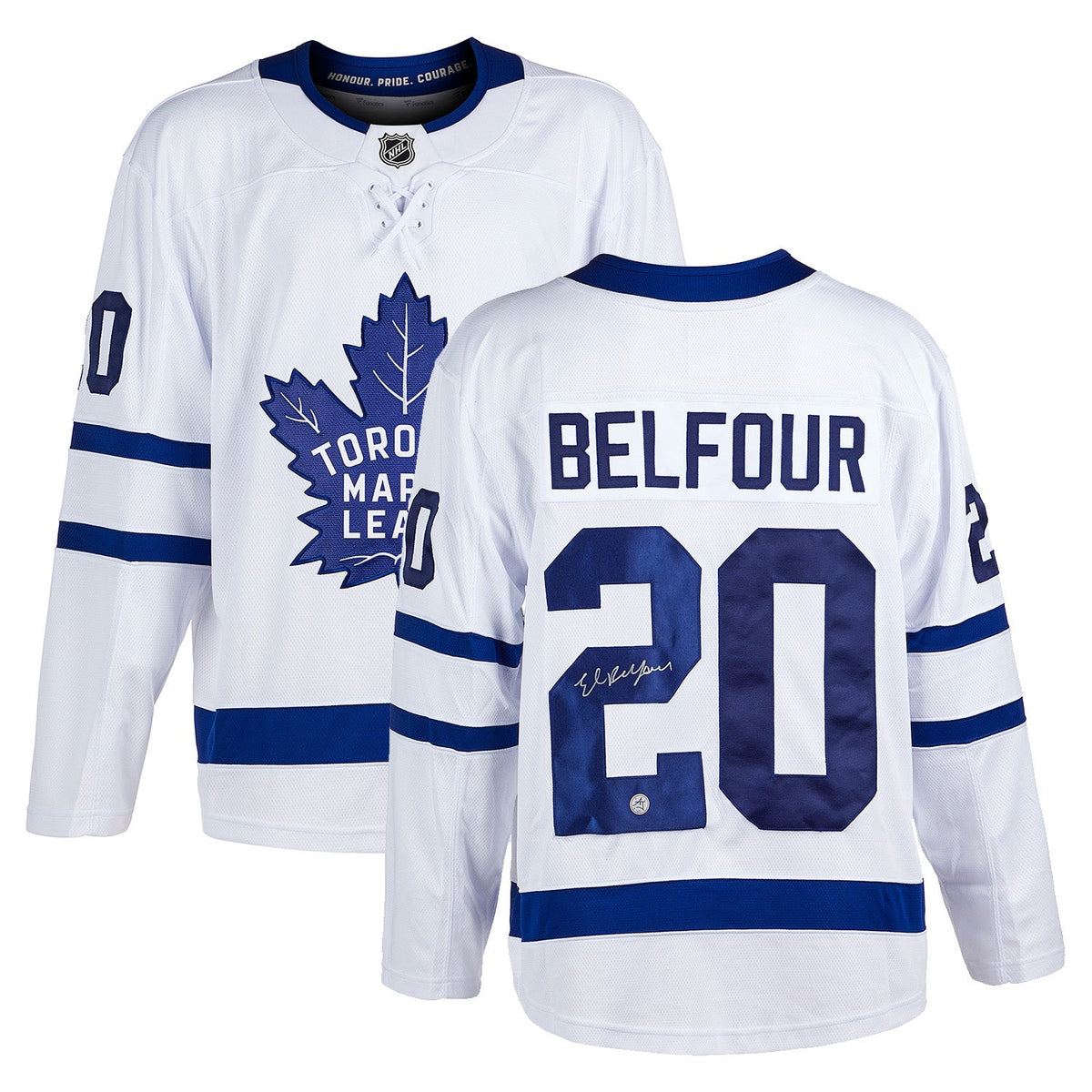 Ed Belfour Signed Toronto Maple Leafs White Fanatics Breakaway Jersey product image 3, provided for visual reference and