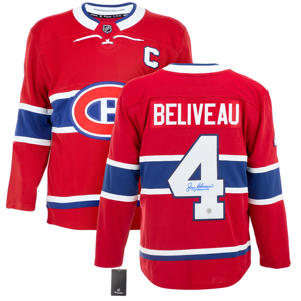 Jean Beliveau Signed Montreal Canadiens Fanatics Breakaway Jersey product image 3, provided for visual reference and product