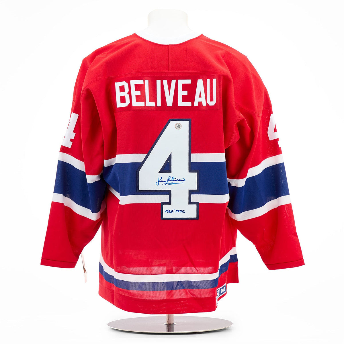 Jean Beliveau Autographed Montreal Canadiens Vintage CCM Jersey product image 1, provided for visual reference and product