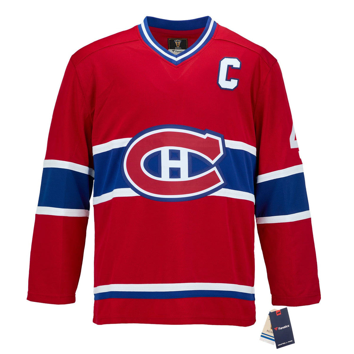 Jean Beliveau Autographed Montreal Canadiens Fanatics Throwback Jersey product image 2, provided for visual reference and