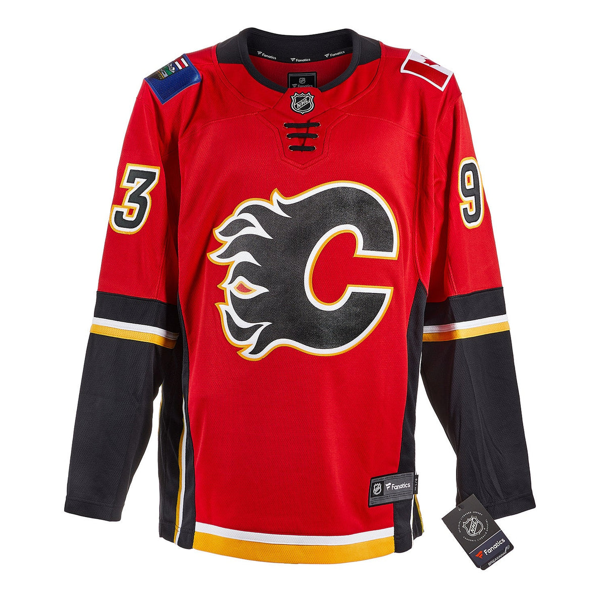 Sam Bennett Autographed Calgary Flames Black Logo Fanatics Breakaway Jersey product image 2, provided for visual reference