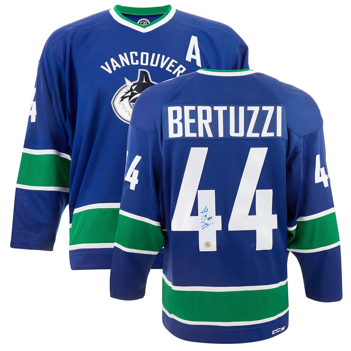 Todd Bertuzzi Signed Vancouver Canucks Replica CCM Mass Jersey product image 3, provided for visual reference and product