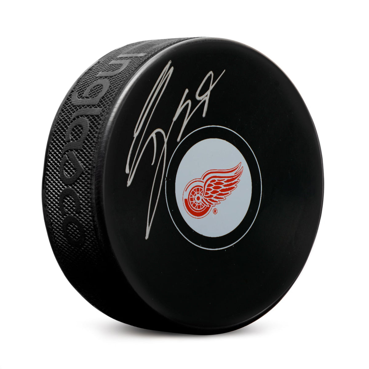 Tyler Bertuzzi Autographed Detroit Red Wings Hockey Puck product image 1, provided for visual reference and product detail