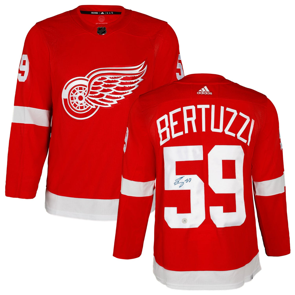 Tyler Bertuzzi Autographed Detroit Red Wings Red adidas Jersey product image 3, provided for visual reference and product
