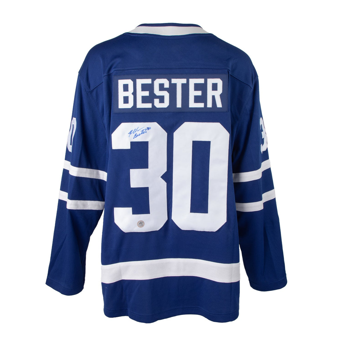 Allan Bester Autographed Toronto Maple Leafs Fanatics Breakaway Jersey product image 1, provided for visual reference and