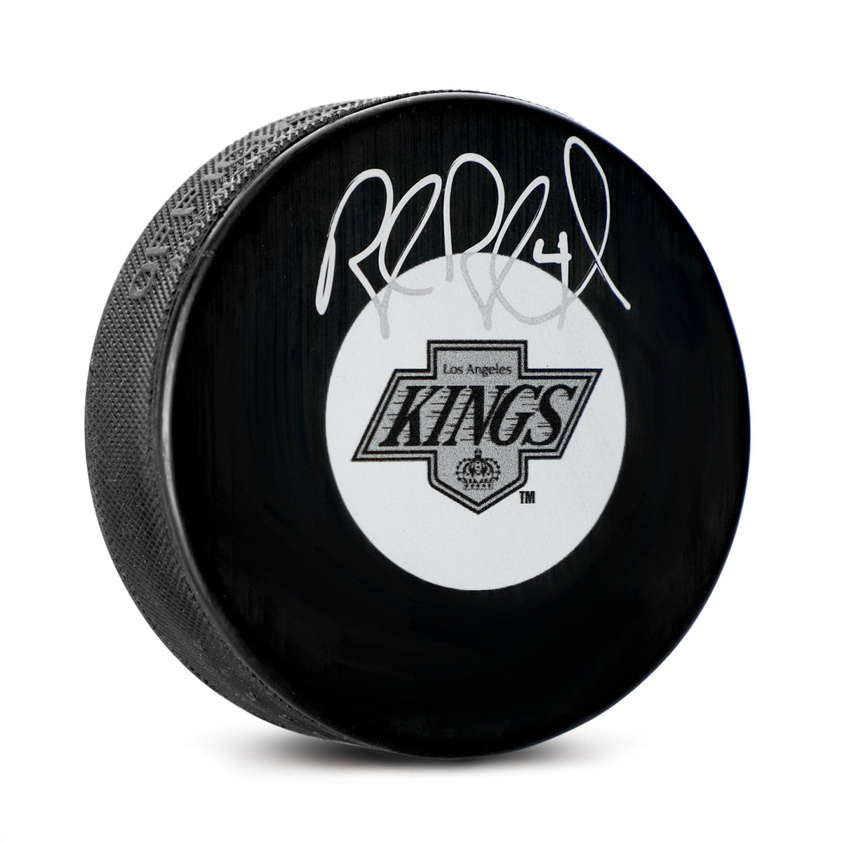 Rob Blake Signed Los Angeles Kings Vintage Logo Puck product image 1, provided for visual reference and product detail review