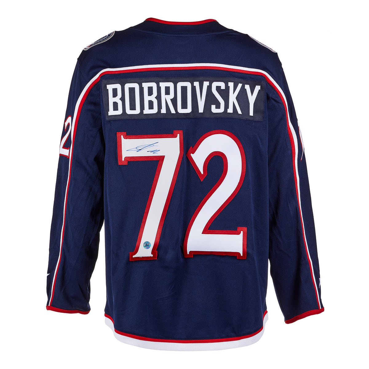 Sergei Bobrovsky Autographed Columbus Blue Jackets Fanatics Breakaway Jersey product image 1, provided for visual reference