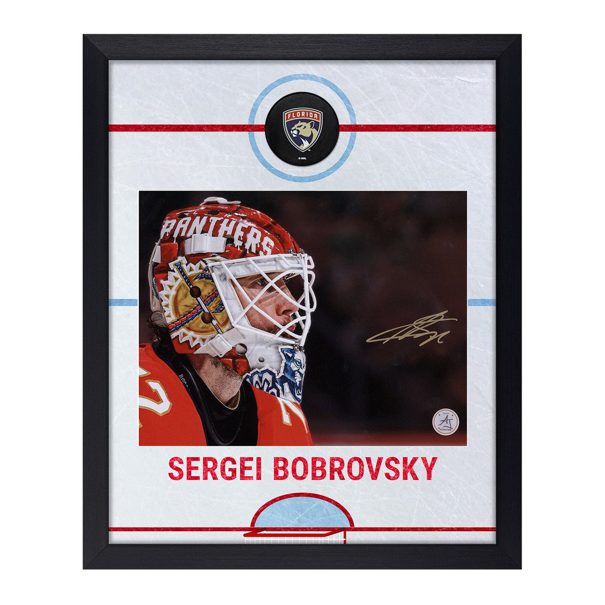 Sergei Bobrovsky Autographed Florida Panthers Graphic Rink 19x23 Frame product image 1, provided for visual reference and