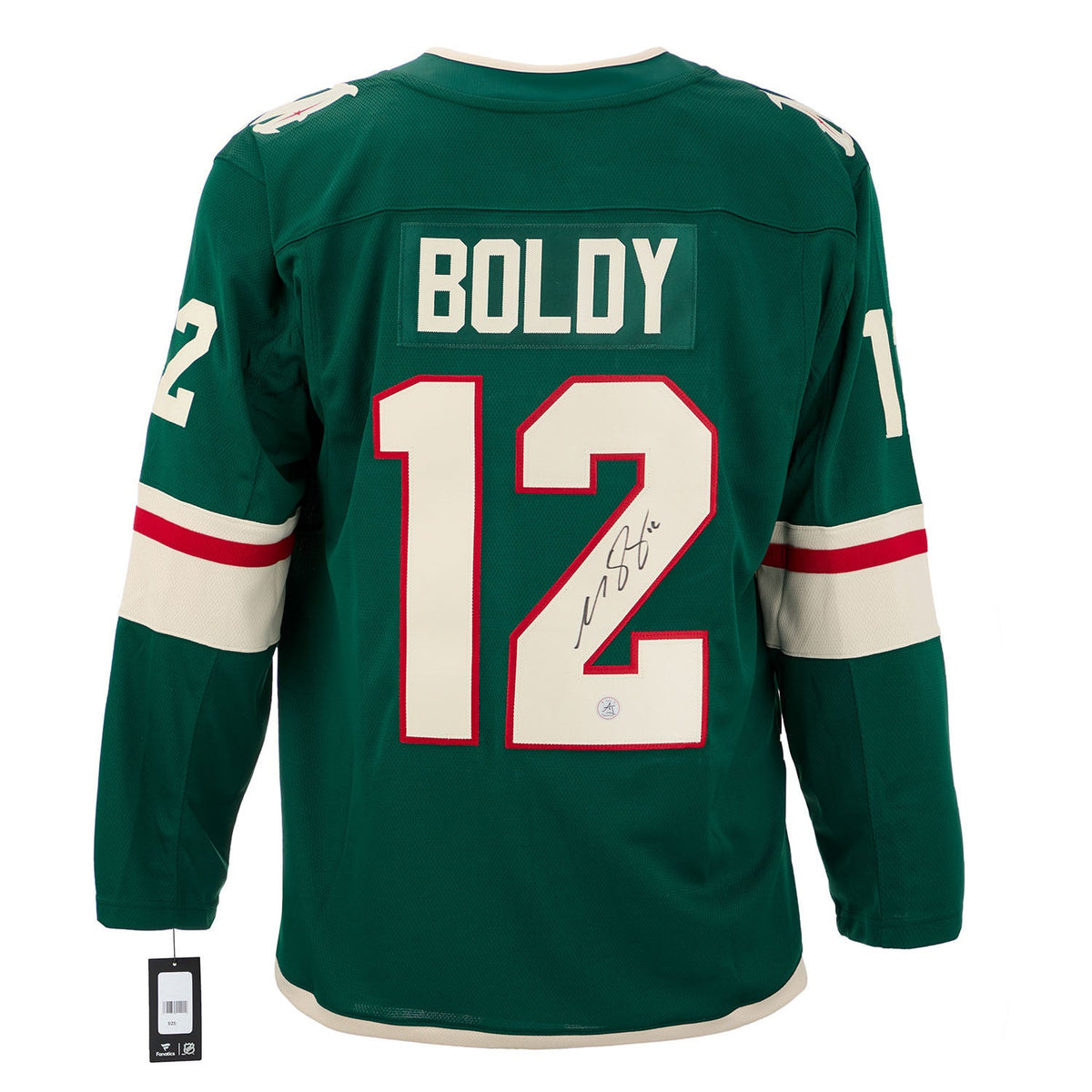 Matt Boldy Signed Minnesota Wild Fanatics Breakaway Jersey product image 1, provided for visual reference and product detail