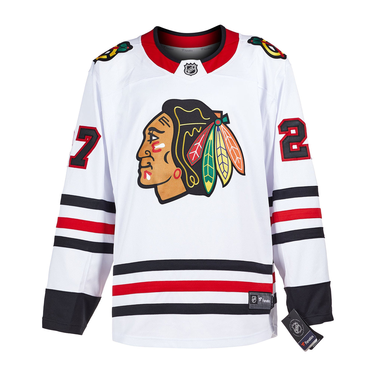 Adam Boqvist Chicago Blackhawks Signed & Dated 1st Game Fanatics Jersey product image 2, provided for visual reference and