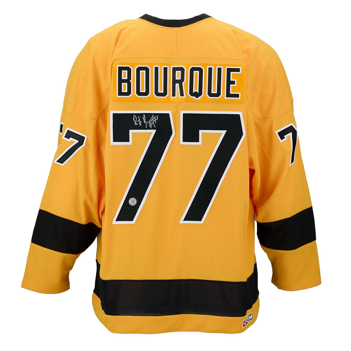 Ray Bourque Autographed Boston Yellow Custom Throwback Style Jersey product image 1, provided for visual reference and