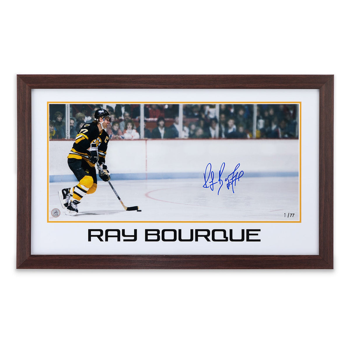 Ray Bourque Boston Bruins Prominent Signature 16x26 Frame #1/77 product image 1, provided for visual reference and product