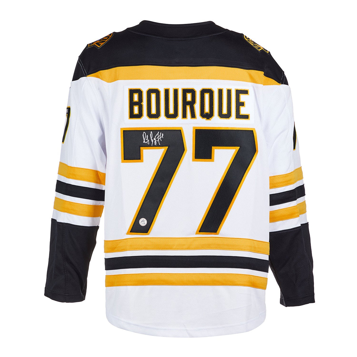Ray Bourque Signed Boston Bruins White Fanatics Breakaway Jersey product image 1, provided for visual reference and product