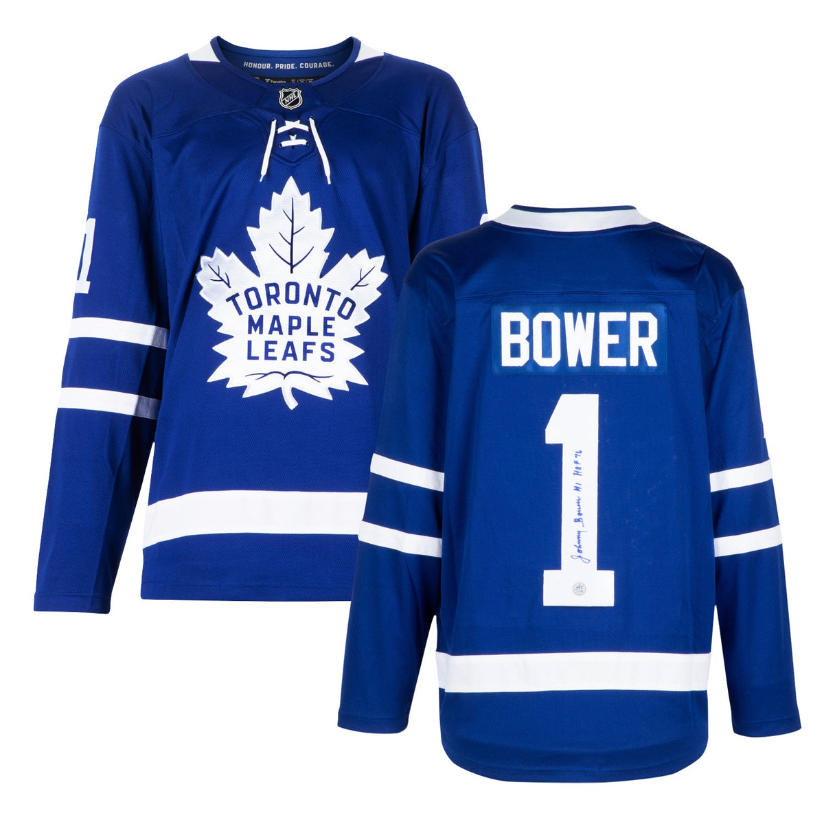 Johnny Bower Autographed Toronto Maple Leafs Fanatics Breakaway Jersey product image 3, provided for visual reference and