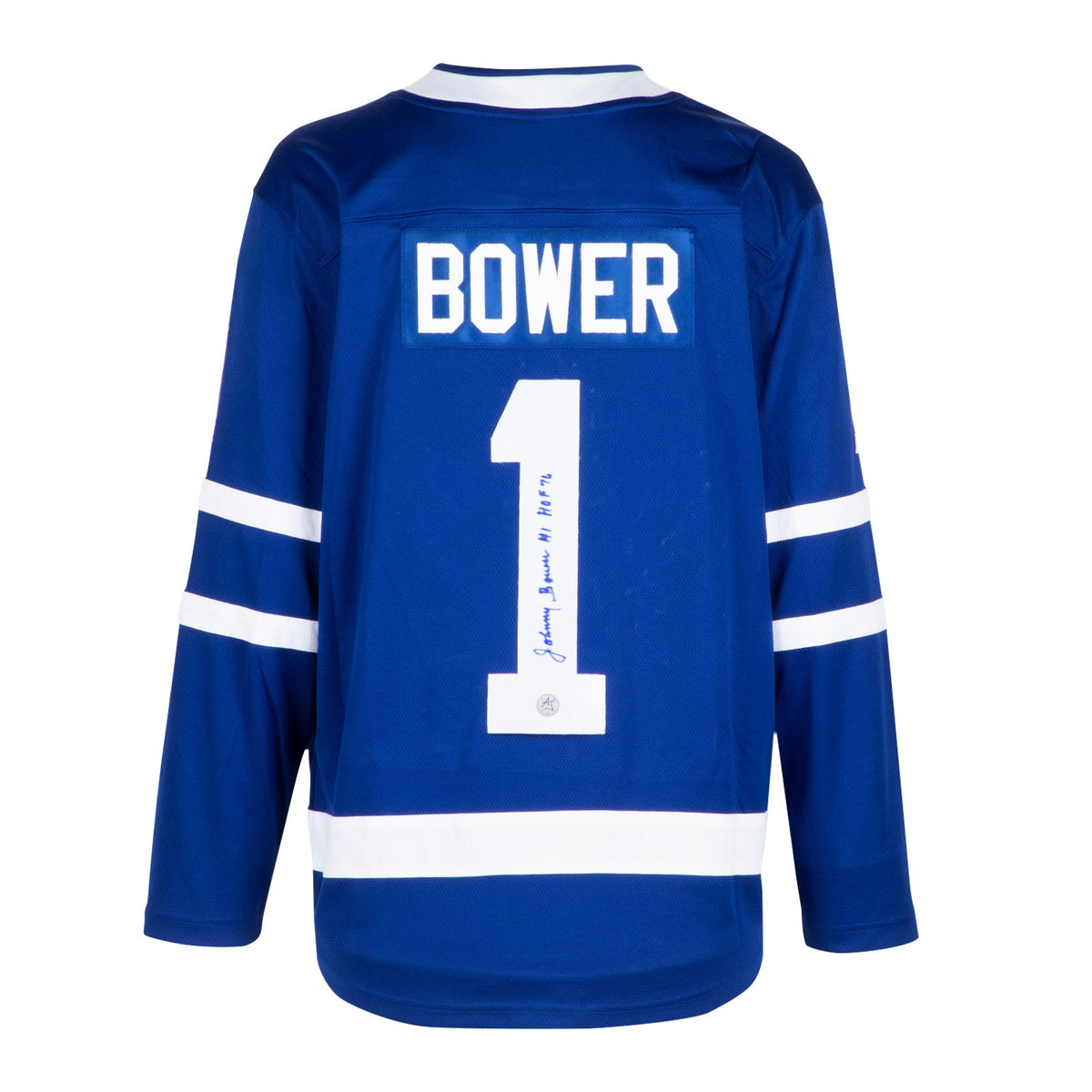 Johnny Bower Autographed Toronto Maple Leafs Fanatics Breakaway Jersey product image 1, provided for visual reference and