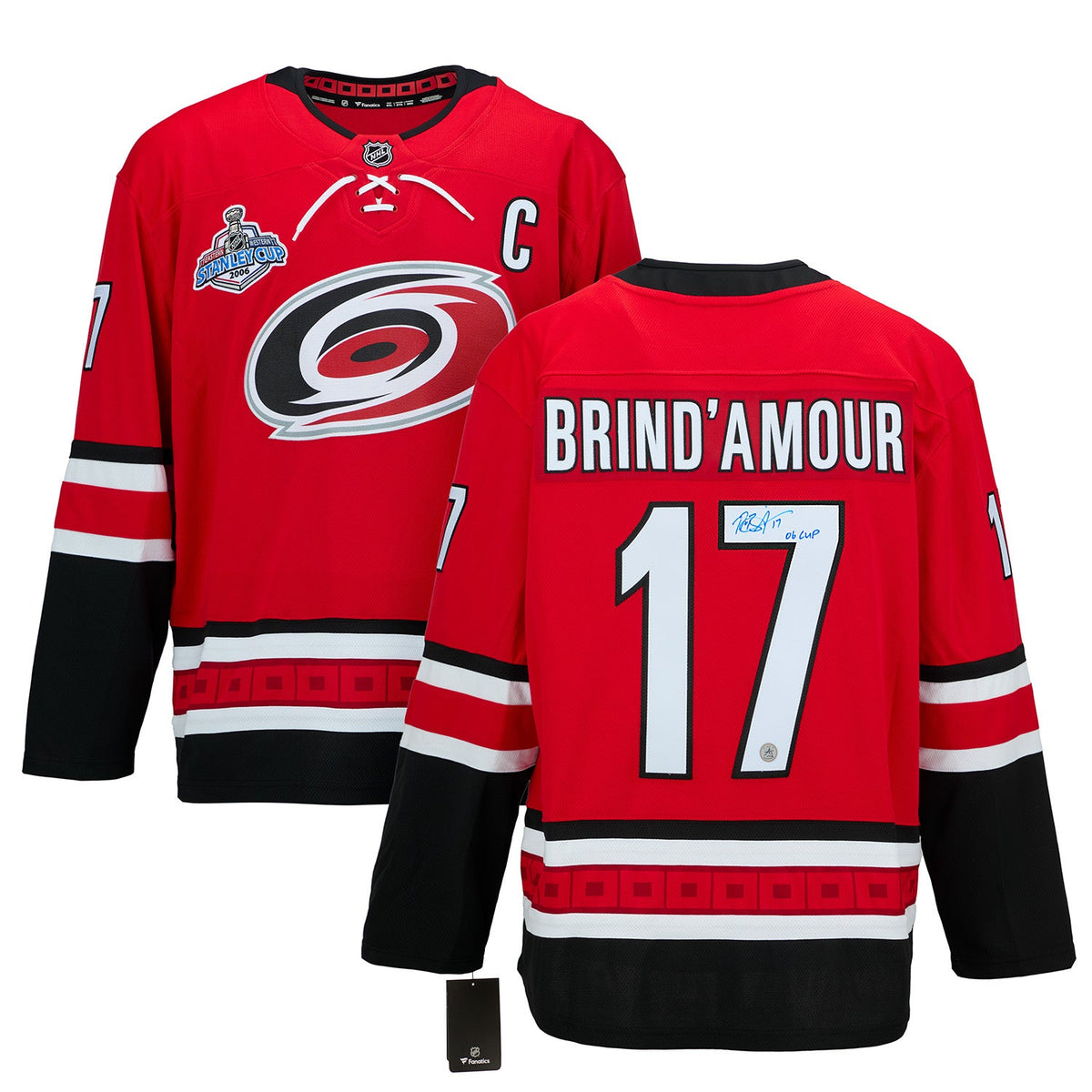 Rod Brind'Amour Carolina Hurricanes Autographed 2006 Stanley Cup Fanatics Jersey product image 3, provided for visual
