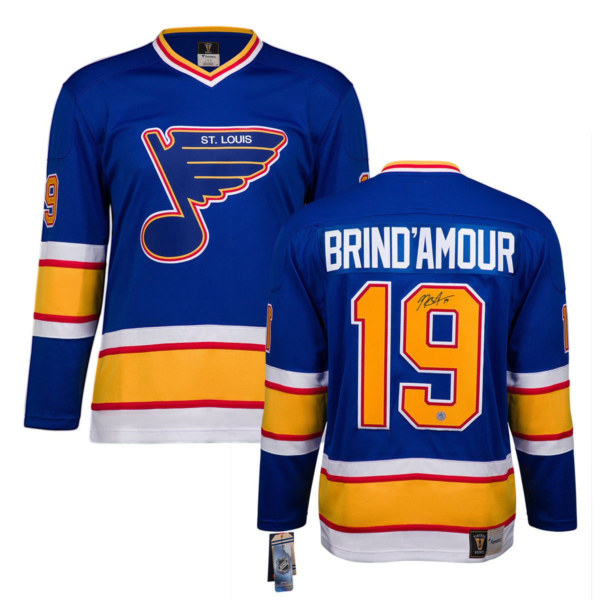 Rod Brind'Amour Autographed St Louis Blues Throwback Breakaway Jersey product image 3, provided for visual reference and