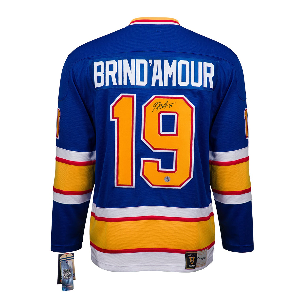 Rod Brind'Amour Autographed St Louis Blues Throwback Breakaway Jersey product image 1, provided for visual reference and