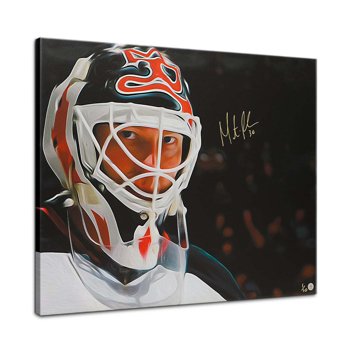 Martin Brodeur Signed New Jersey Goalie Mask Profile 26x32 Art Canvas #1/10 product image 1, provided for visual reference