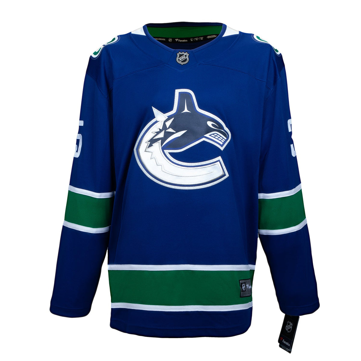 Richard Brodeur Autographed Vancouver Canucks Fanatics Breakaway Jersey product image 2, provided for visual reference and