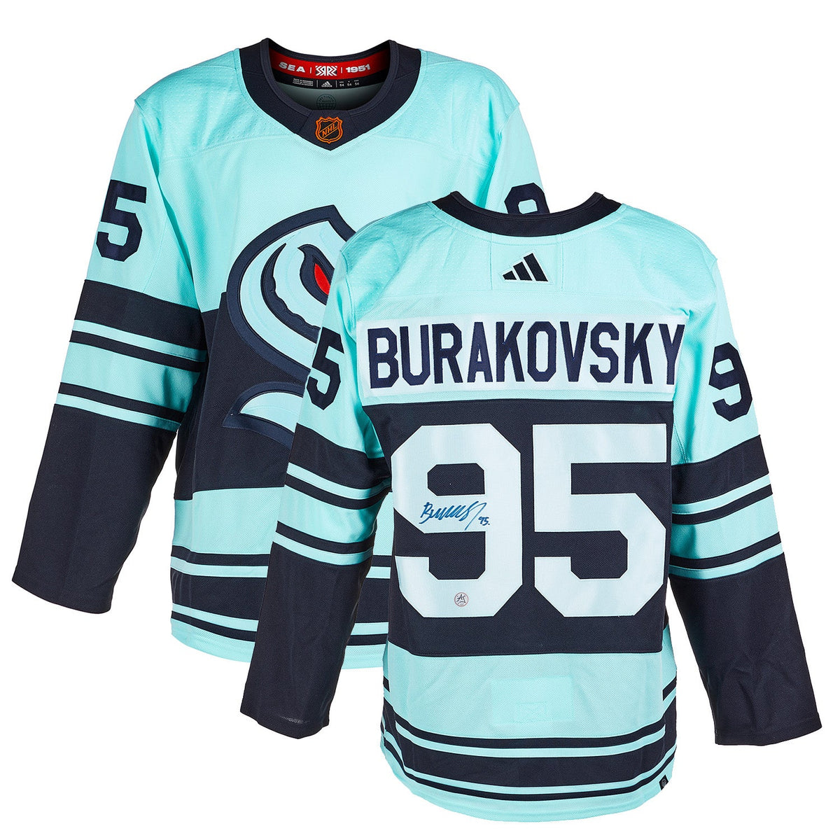Andre Burakovsky Signed Seattle Kraken Reverse Retro 2.0 adidas Jersey product image 3, provided for visual reference and
