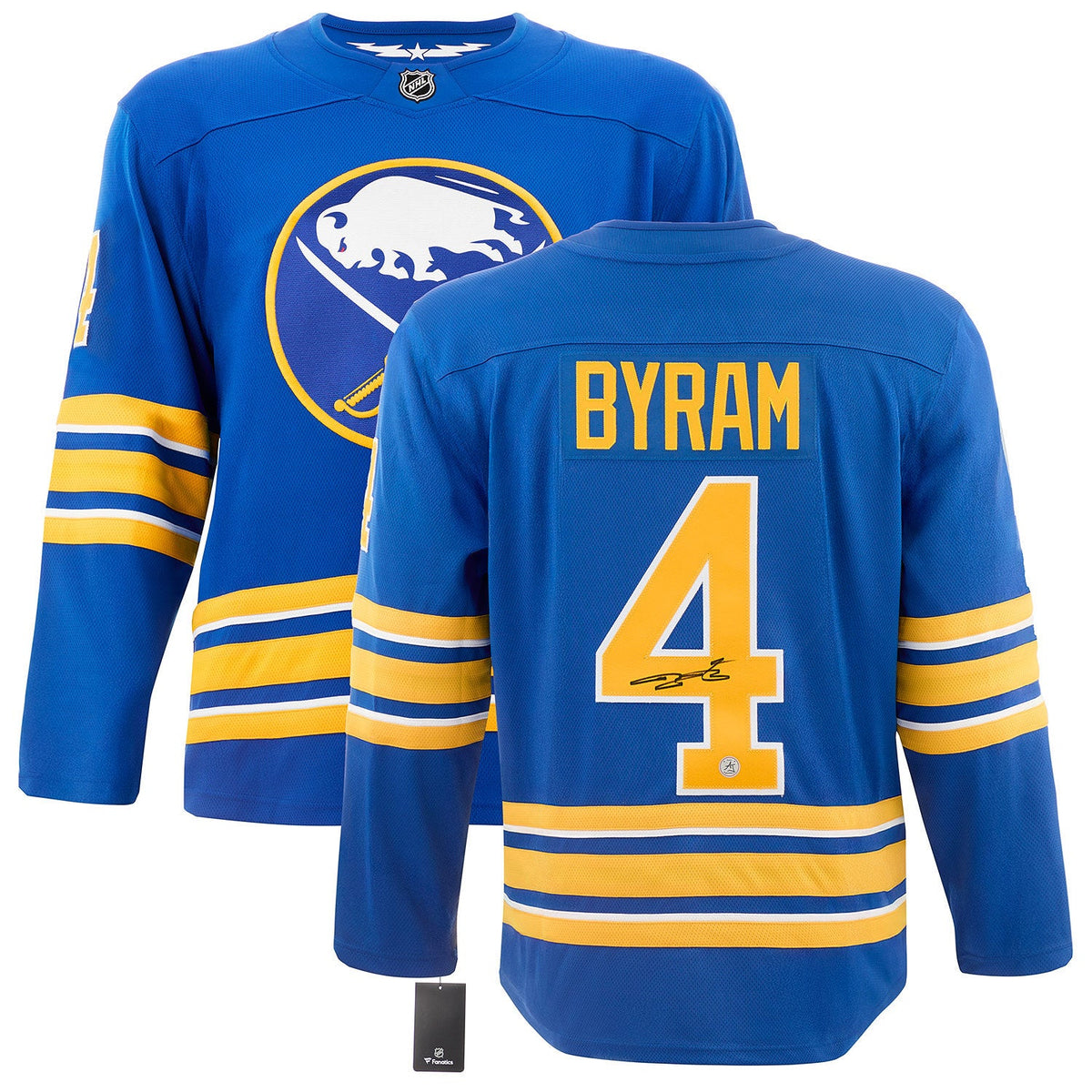 Bowen Byram Autographed Buffalo Sabres Fanatics Breakaway Jersey product image 3, provided for visual reference and product