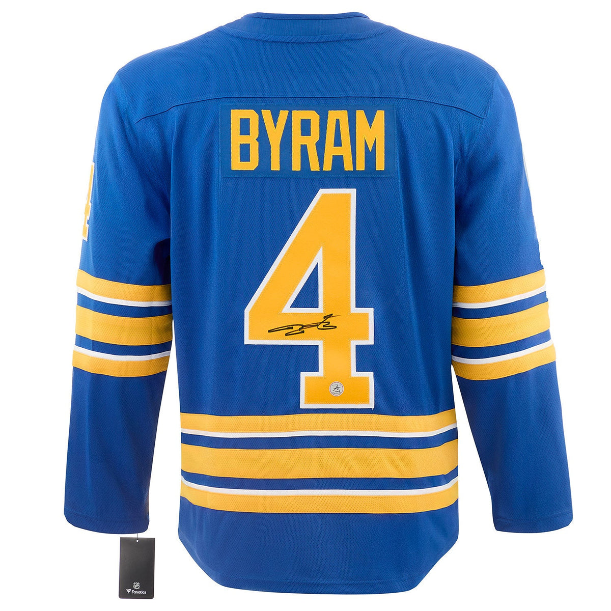 Bowen Byram Autographed Buffalo Sabres Fanatics Breakaway Jersey product image 1, provided for visual reference and product