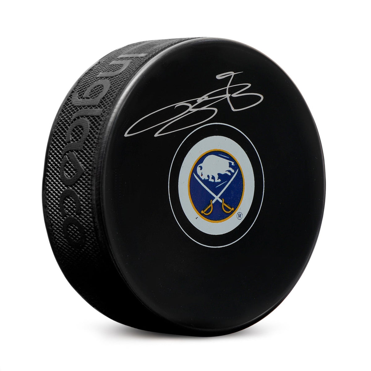 Bowen Byram Autographed Buffalo Sabres Hockey Puck product image 1, provided for visual reference and product detail review