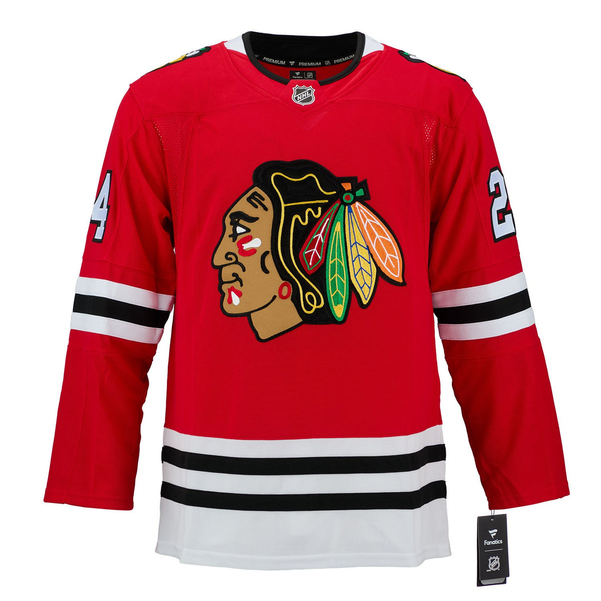 Bowen Byram Autographed Chicago Blackhawks Fanatics Premium Jersey product image 2, provided for visual reference and