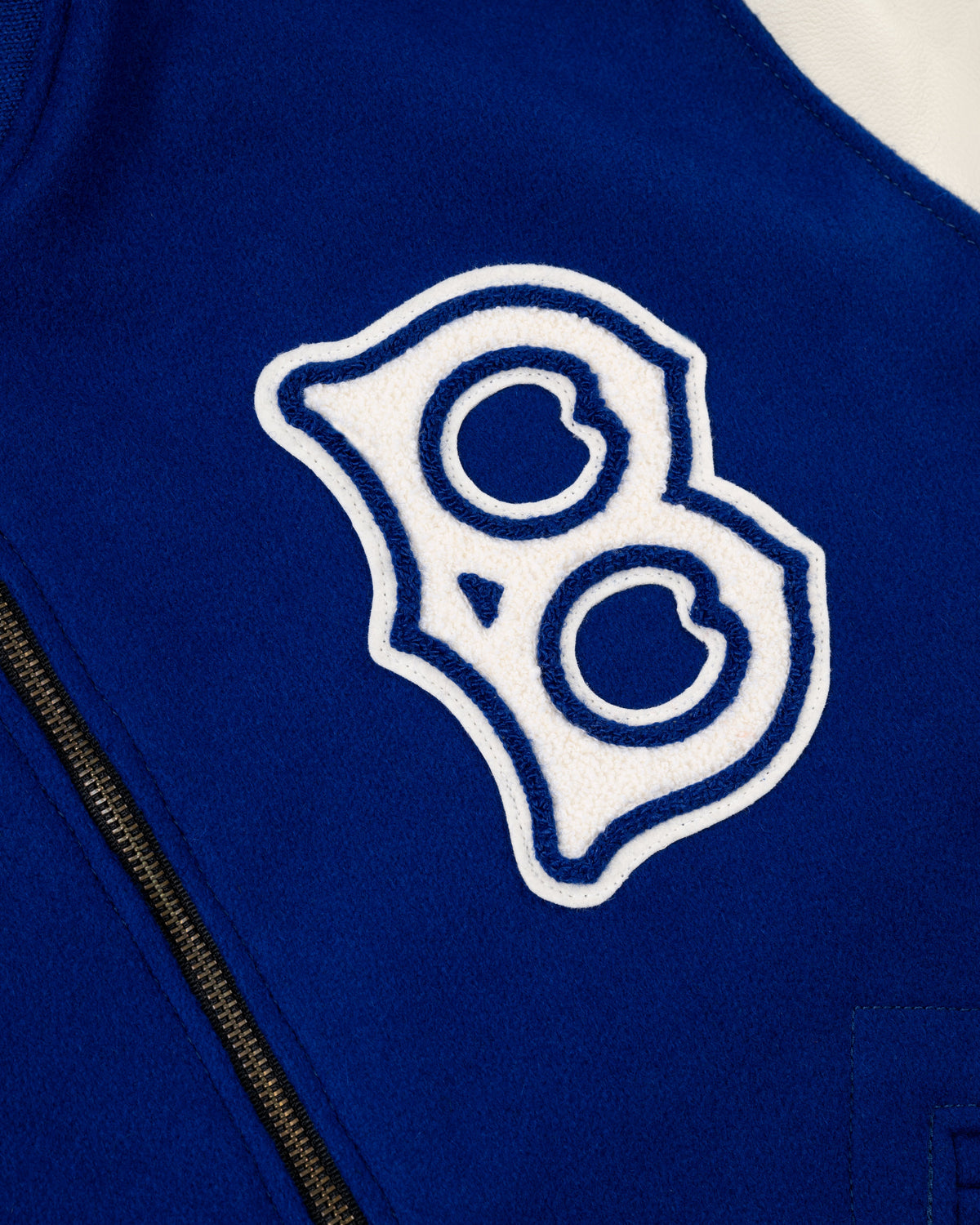 Brooklyn Dodgers 1940 Authentic Wool & Leather Varsity Jacket product image 3, provided for visual reference and product