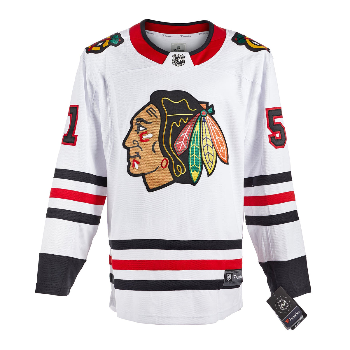 Brian Campbell Signed Chicago Blackhawks White Fanatics Breakaway Jersey product image 2, provided for visual reference and