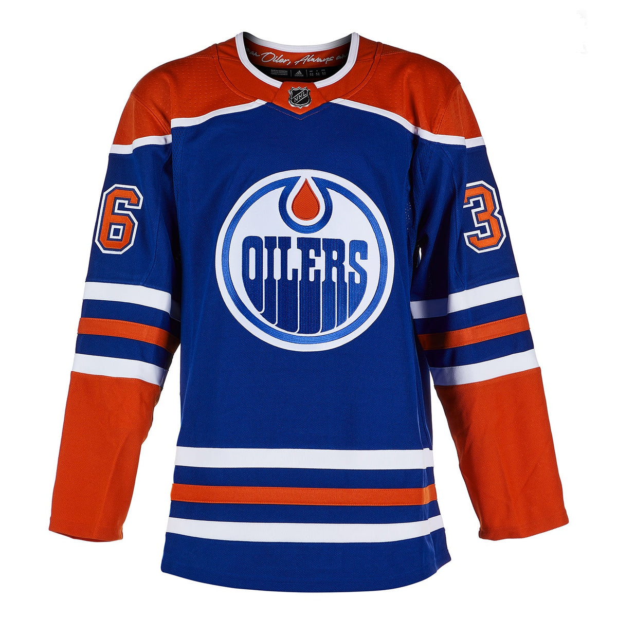 Jack Campbell Autographed Edmonton Oilers adidas Jersey product image 2, provided for visual reference and product detail