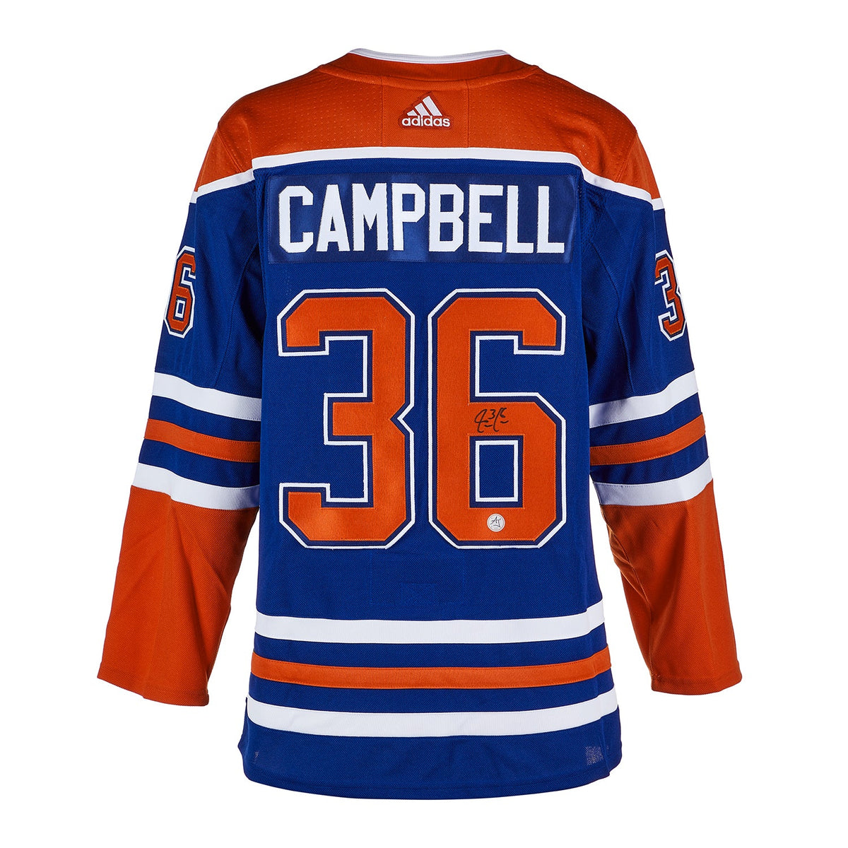 Jack Campbell Autographed Edmonton Oilers adidas Jersey product image 1, provided for visual reference and product detail