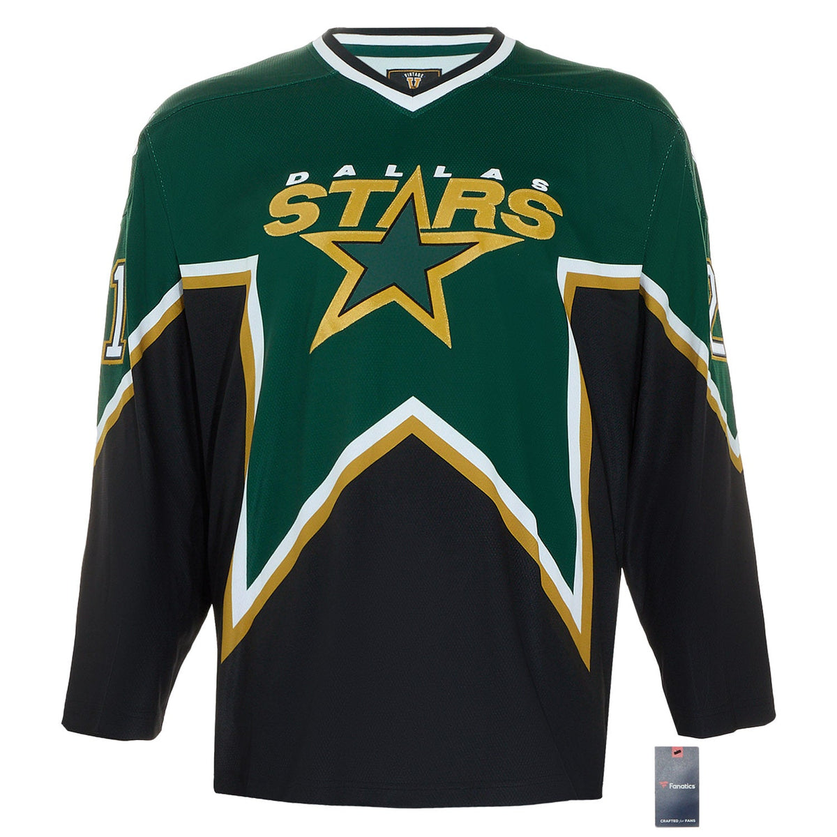 Guy Carbonneau Autographed Dallas Stars Fanatics Throwback Jersey product image 2, provided for visual reference and product