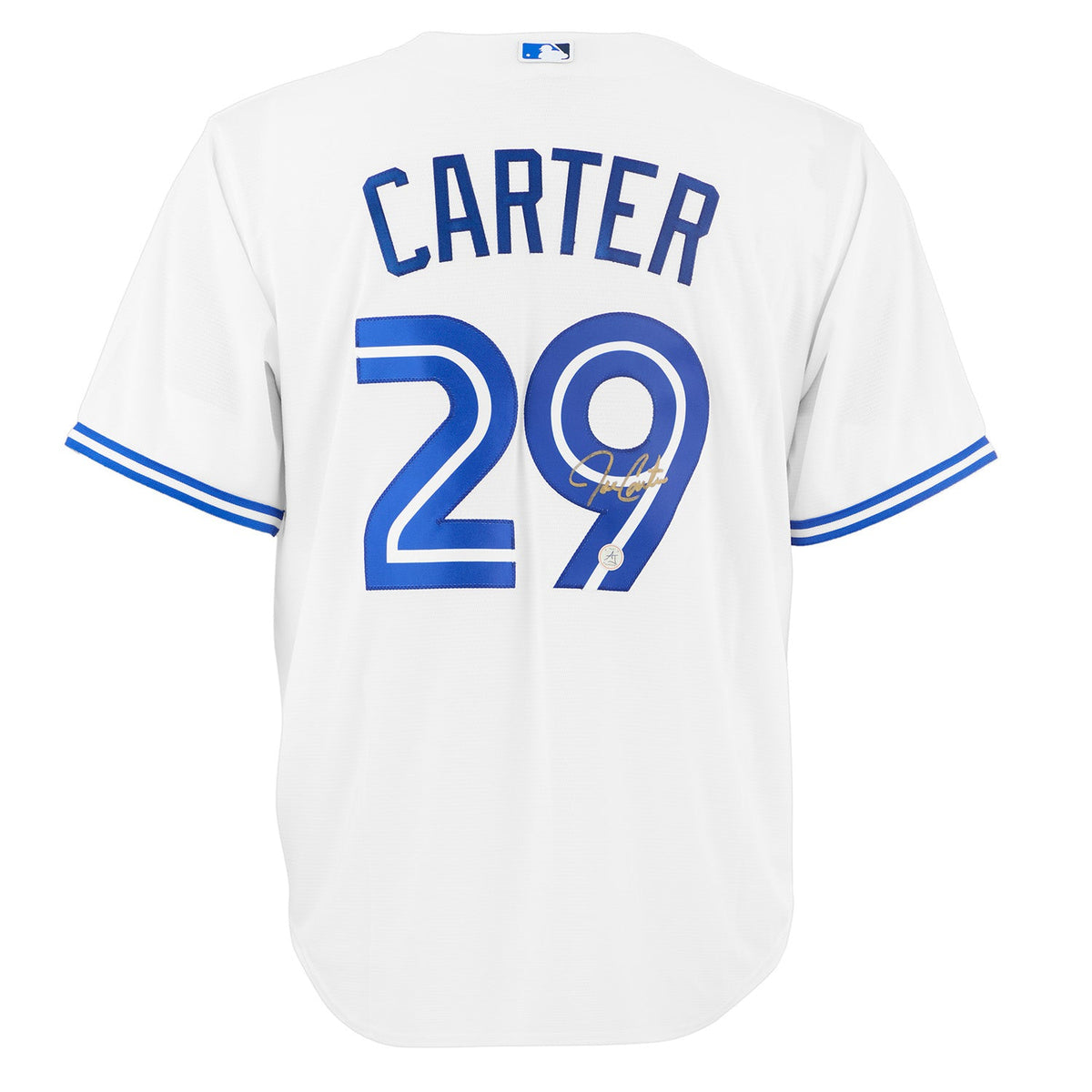 Joe Carter Autographed Toronto Blue Jays White Nike Baseball Jersey product image 1, provided for visual reference and