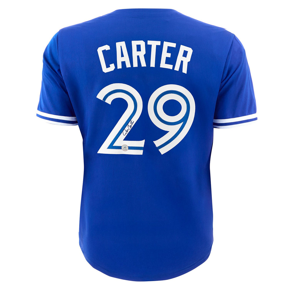 Joe Carter Autographed Toronto City Design Blue Baseball Jersey product image 1, provided for visual reference and product