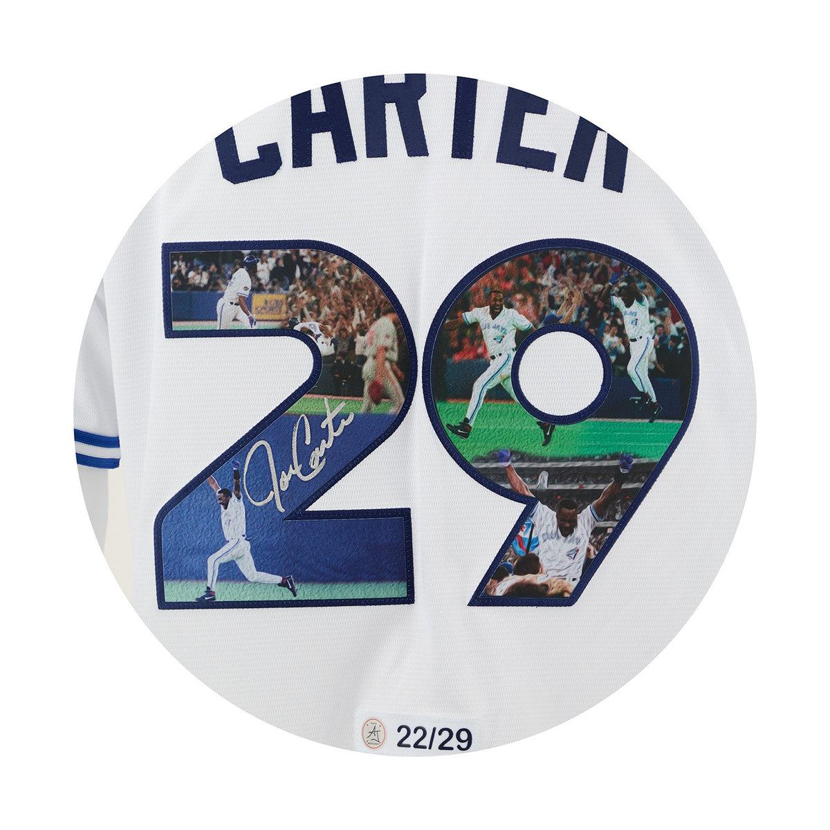 Joe Carter Signed Toronto Blue Jays World Series Home Run Art Jersey #22/29 product image 3, provided for visual reference