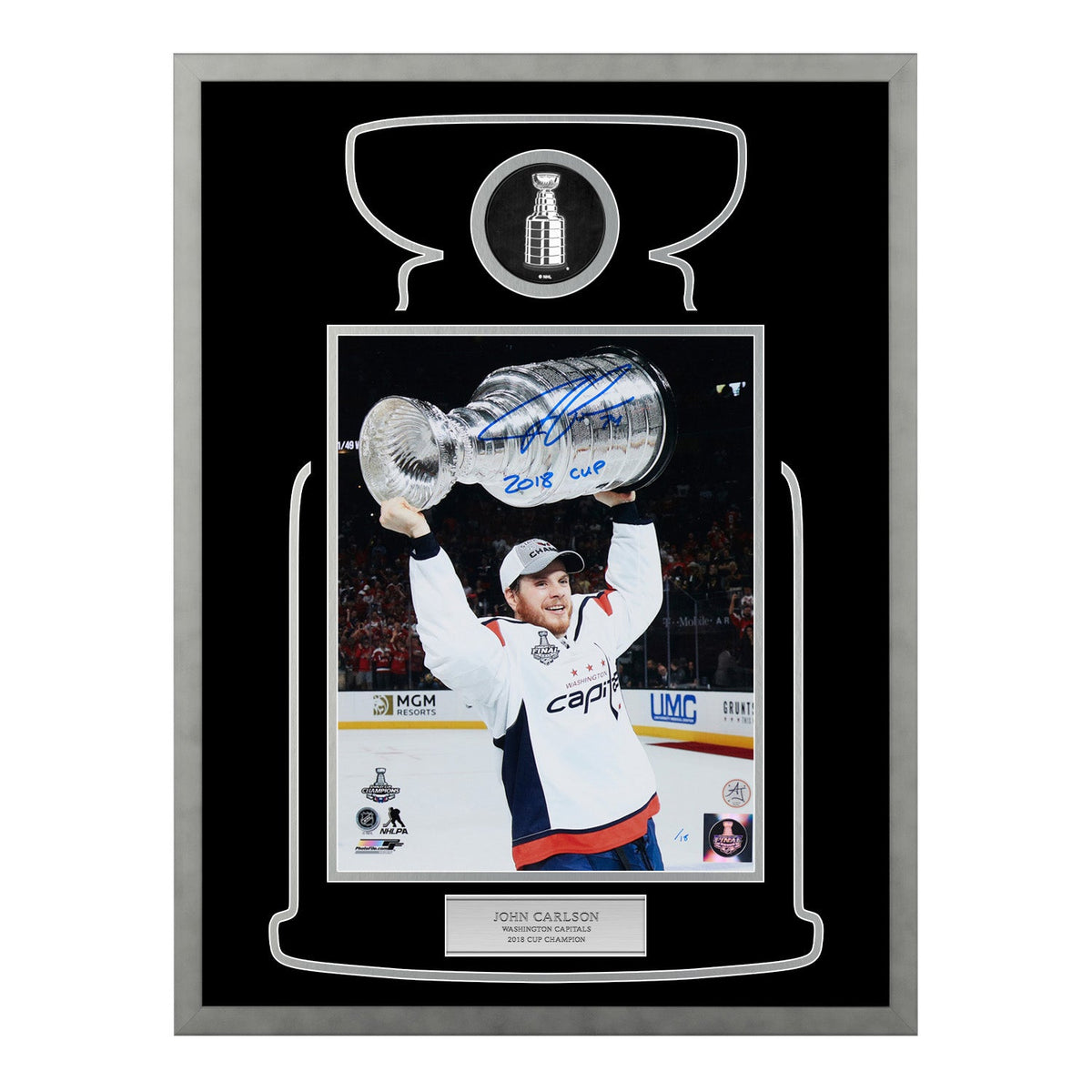 John Carlson Signed Washington Capitals Cup Champion 20x26 Frame product image 1, provided for visual reference and product