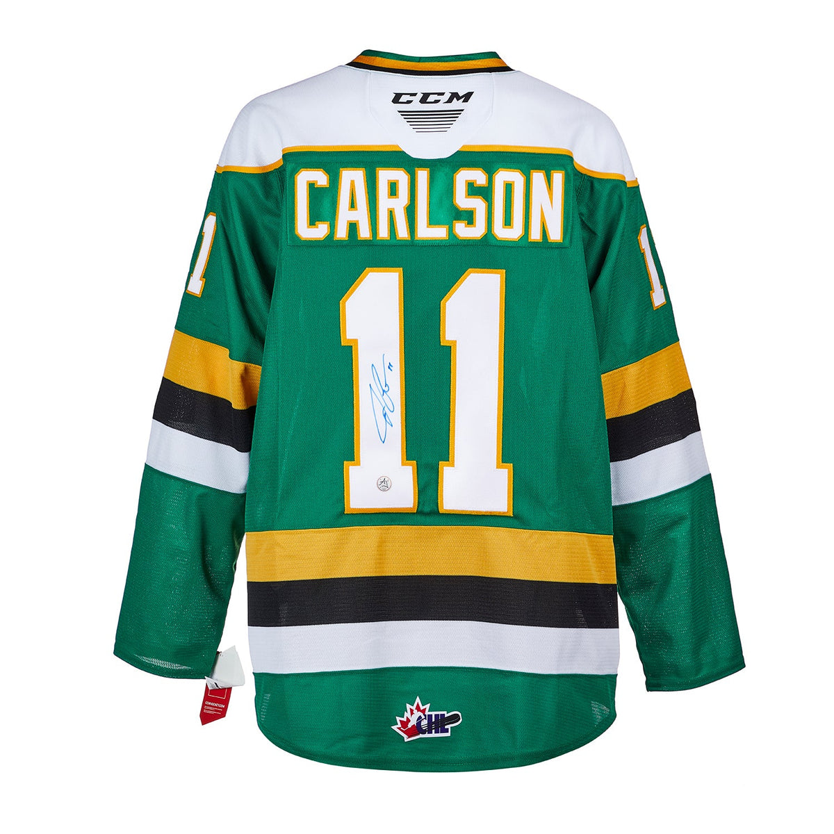 John Carlson London Knights Autographed CHL CCM Jersey product image 1, provided for visual reference and product detail