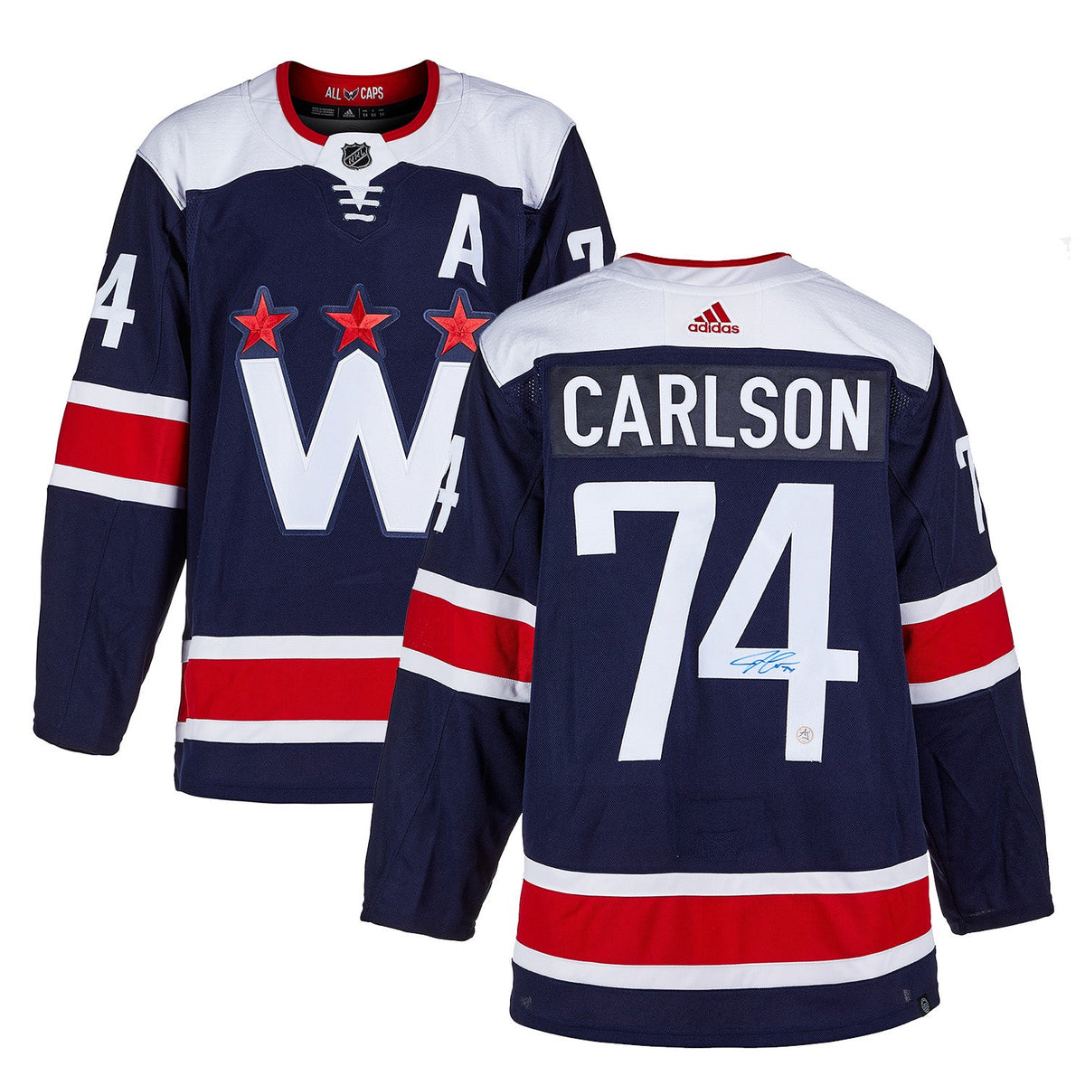 John Carlson Signed Washington Capitals Alternate adidas Jersey product image 3, provided for visual reference and product