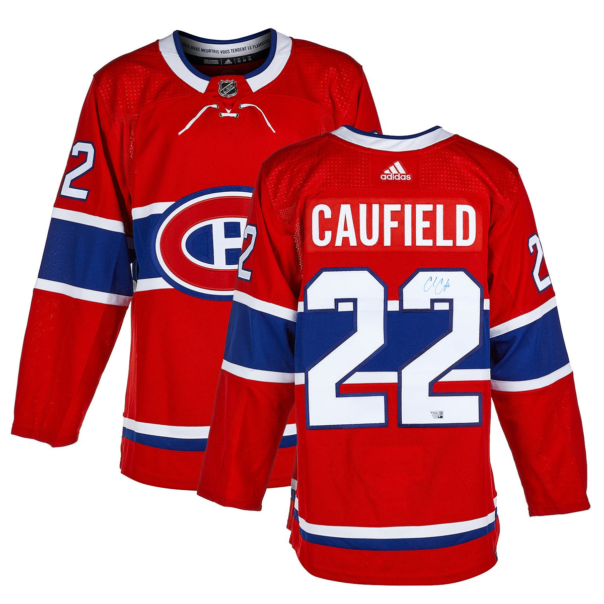 Cole Caufield Autographed Montreal Canadiens adidas Jersey product image 3, provided for visual reference and product detail