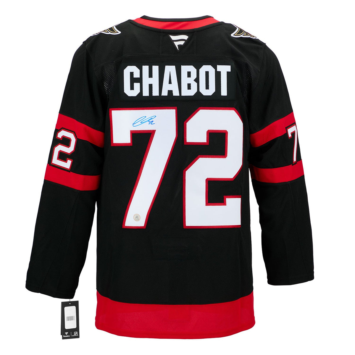 Thomas Chabot Autographed Ottawa Senators Fanatics Premium Jersey product image 1, provided for visual reference and product