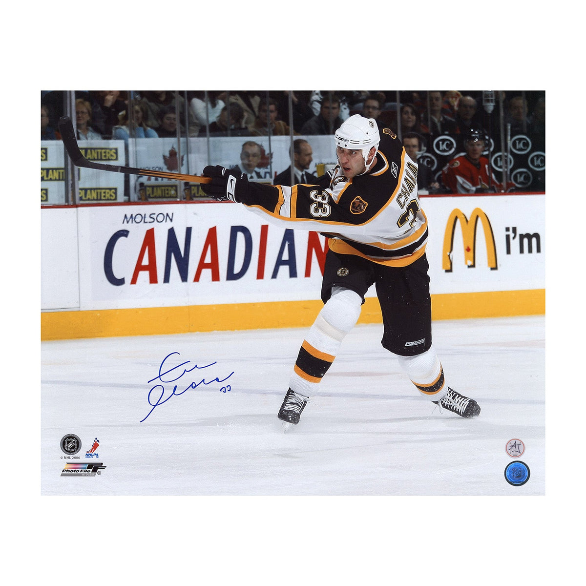 Zdeno Chara Signed Boston Bruins Point Shot 16x20 Photo product image 1, provided for visual reference and product detail