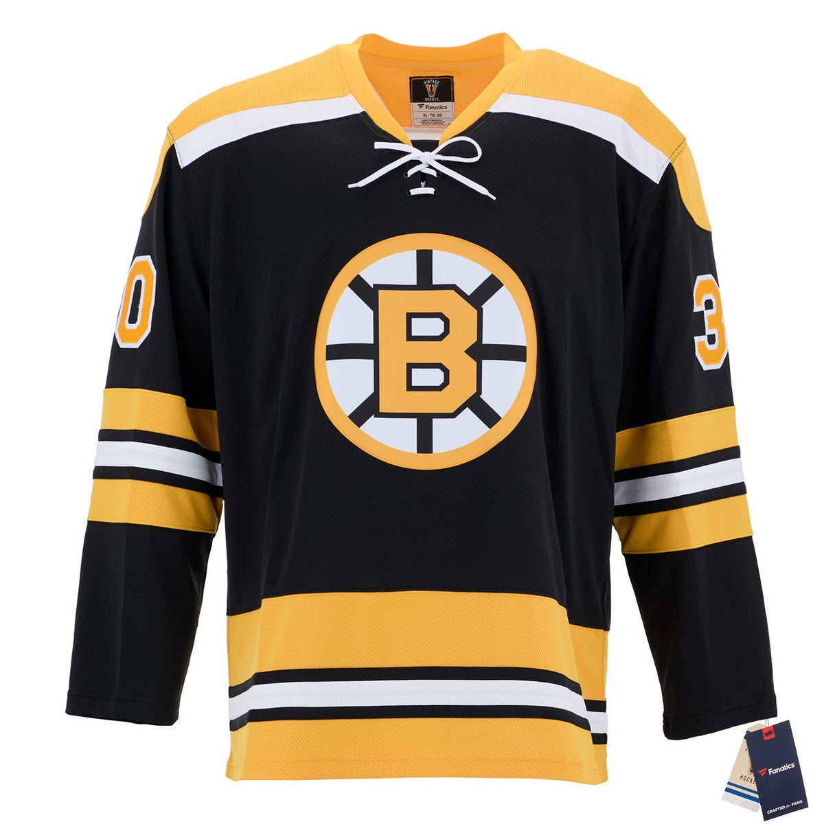 Gerry Cheevers Autographed Boston Bruins Fanatics Throwback Jersey product image 2, provided for visual reference and
