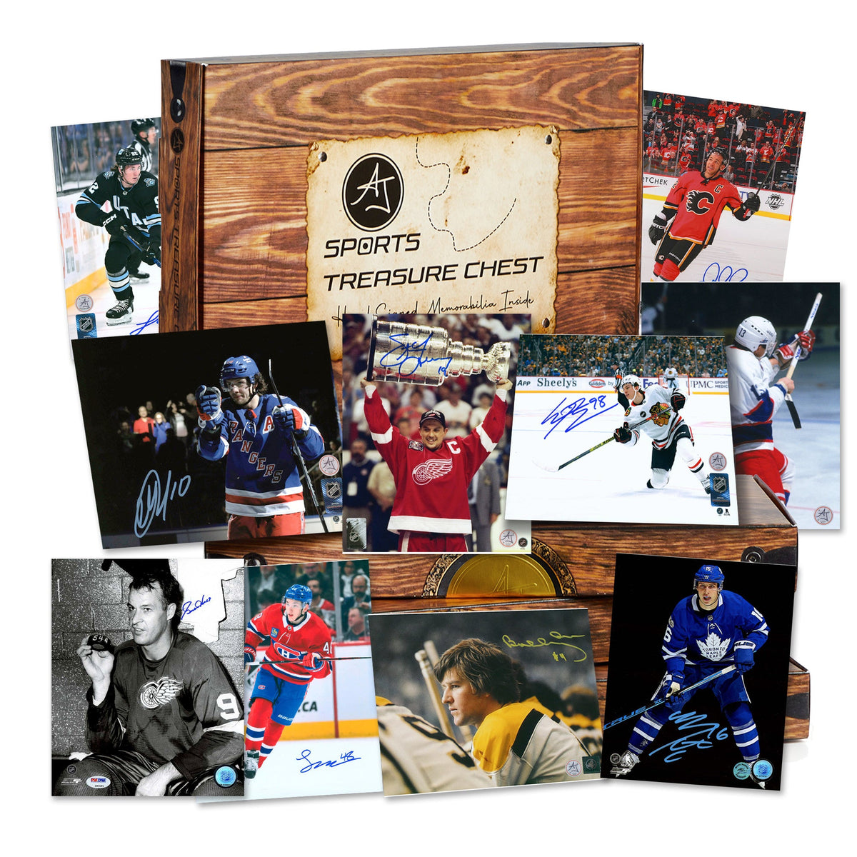AJ Sports Hockey Heroes Signature Franchise Photo Treasure Chest product image 1, provided for visual reference and product