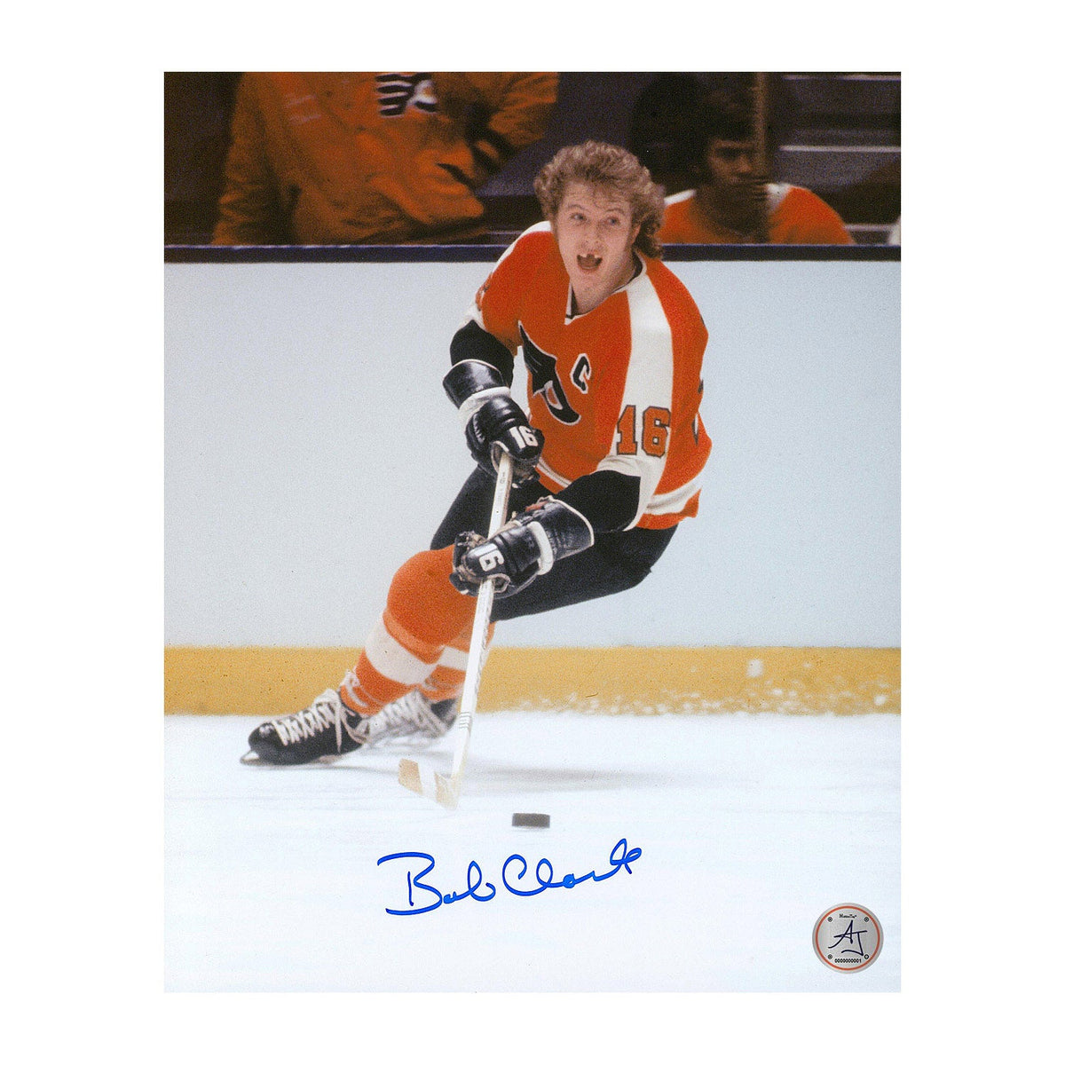 Bobby Clarke Autographed Philadelphia Flyers Captain 8x10 Photo product image 1, provided for visual reference and product