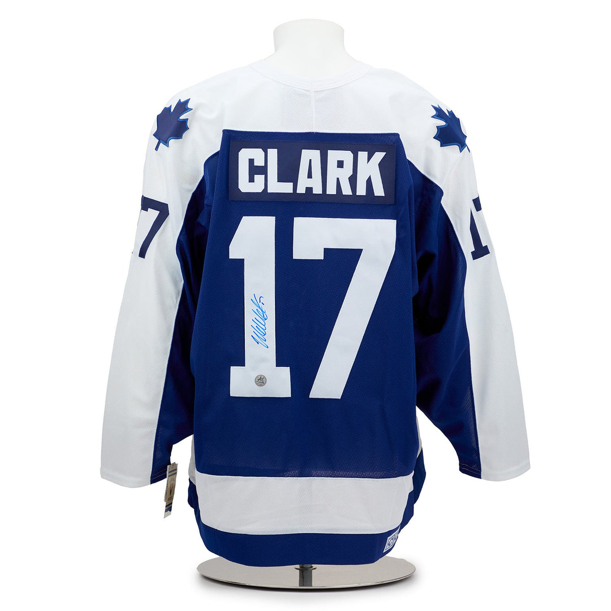 Wendel Clark Autographed Toronto Maple Leafs Vintage CCM Jersey product image 1, provided for visual reference and product