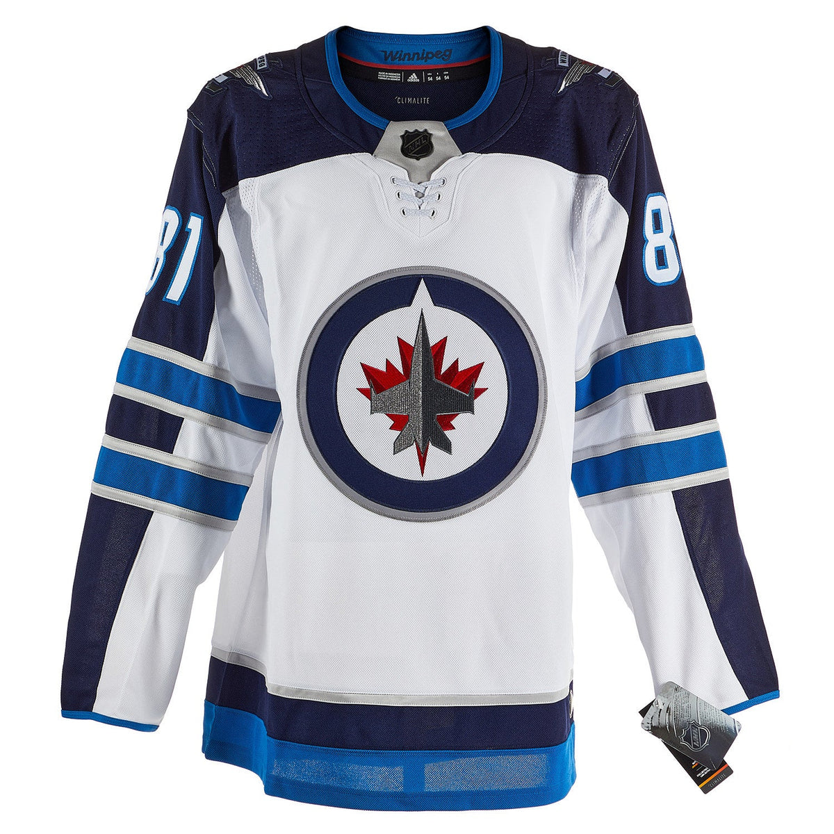 Kyle Connor Signed Winnipeg Jets White adidas Jersey product image 2, provided for visual reference and product detail review