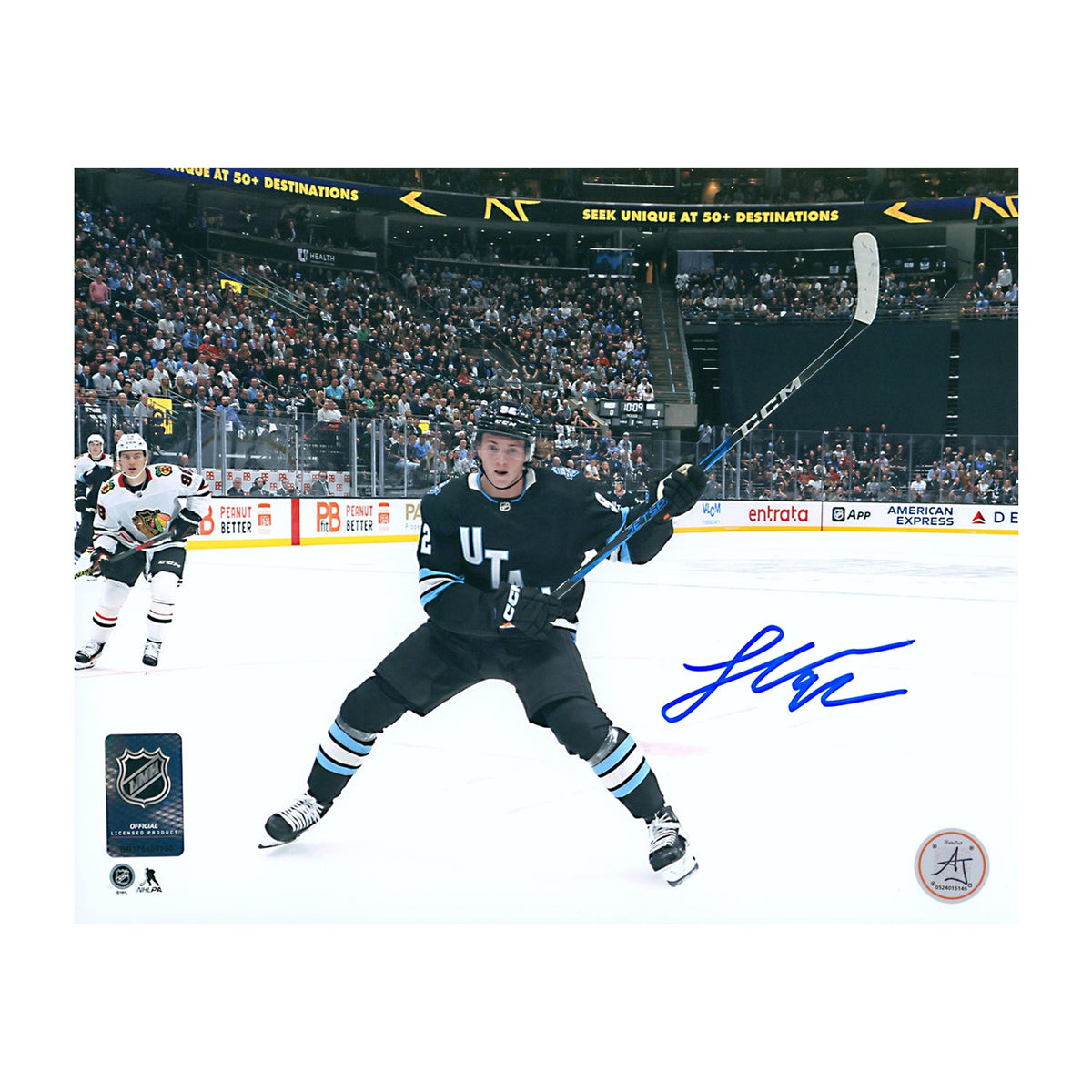 Logan Cooley Signed Utah Hockey Club Franchise 1st Game 8x10 Photo product image 1, provided for visual reference and